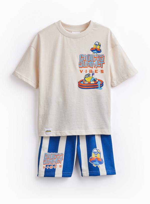 Cream Minions Graphic T-Shirt & Shorts Set 2-3 years
